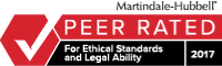 Martindale-Hubbell · Peer Rated for ethical standards and legal ability · 2017